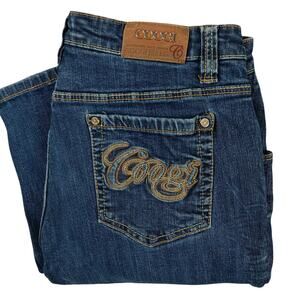 Coogi‎ Denim Jeans Womens 11/12 31X31 Blue Embroidered Spellout Regular Straight